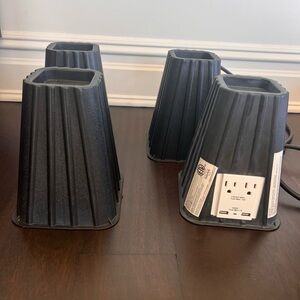 Dorm Bed Risers with Power Strip with USB Ports